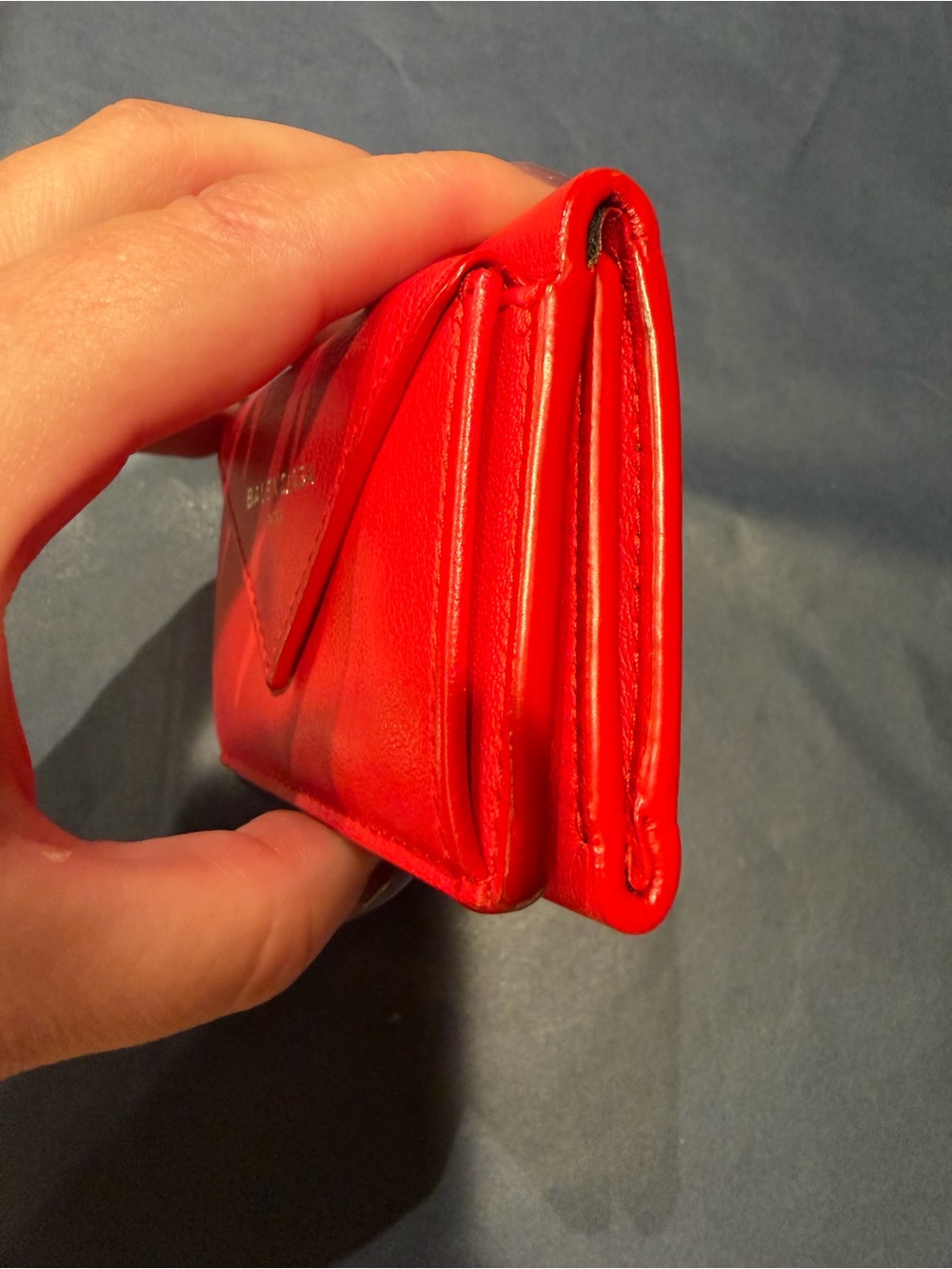 Authentic Balenciaga Red Leather Envelope Papier Wallet with Original Dusty Incl - Picture 5 of 11